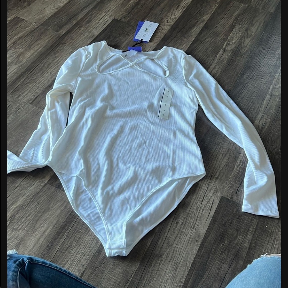 White Long Sleeve and cherry red